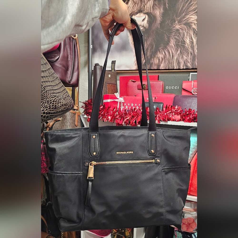 Michael Kors Black Nylon Travel Tote